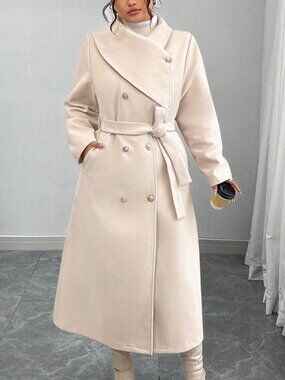 Apricot Elegant Women's Plus Size Coat